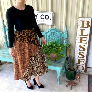 Gi Gio leopard print patchwork skirt